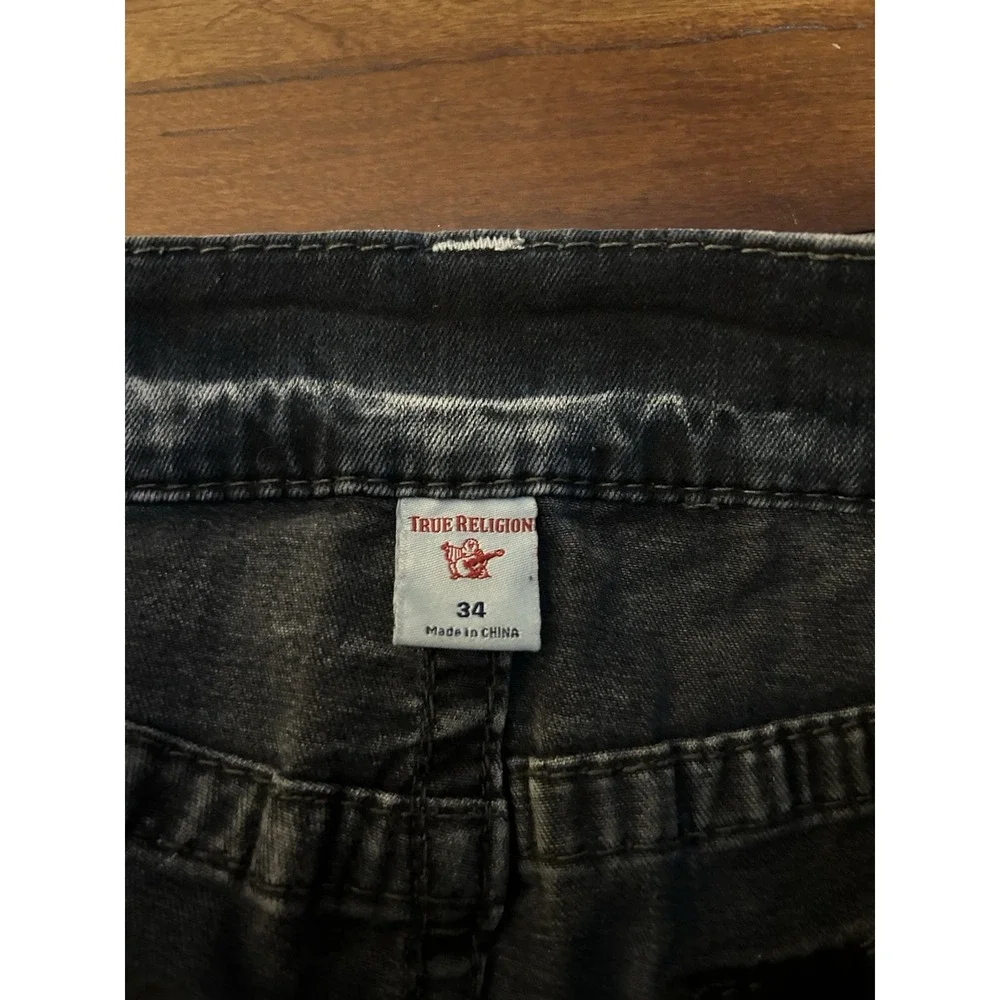 True Religion Geno Relaxed Skinny W Flap Men's 34x33 Jeans Blue Stretch